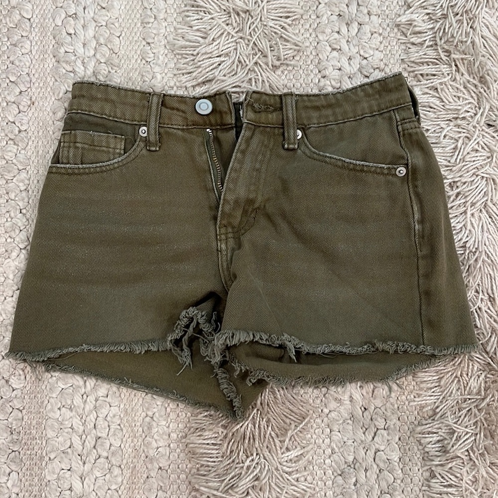 BP green denim shorts size 24